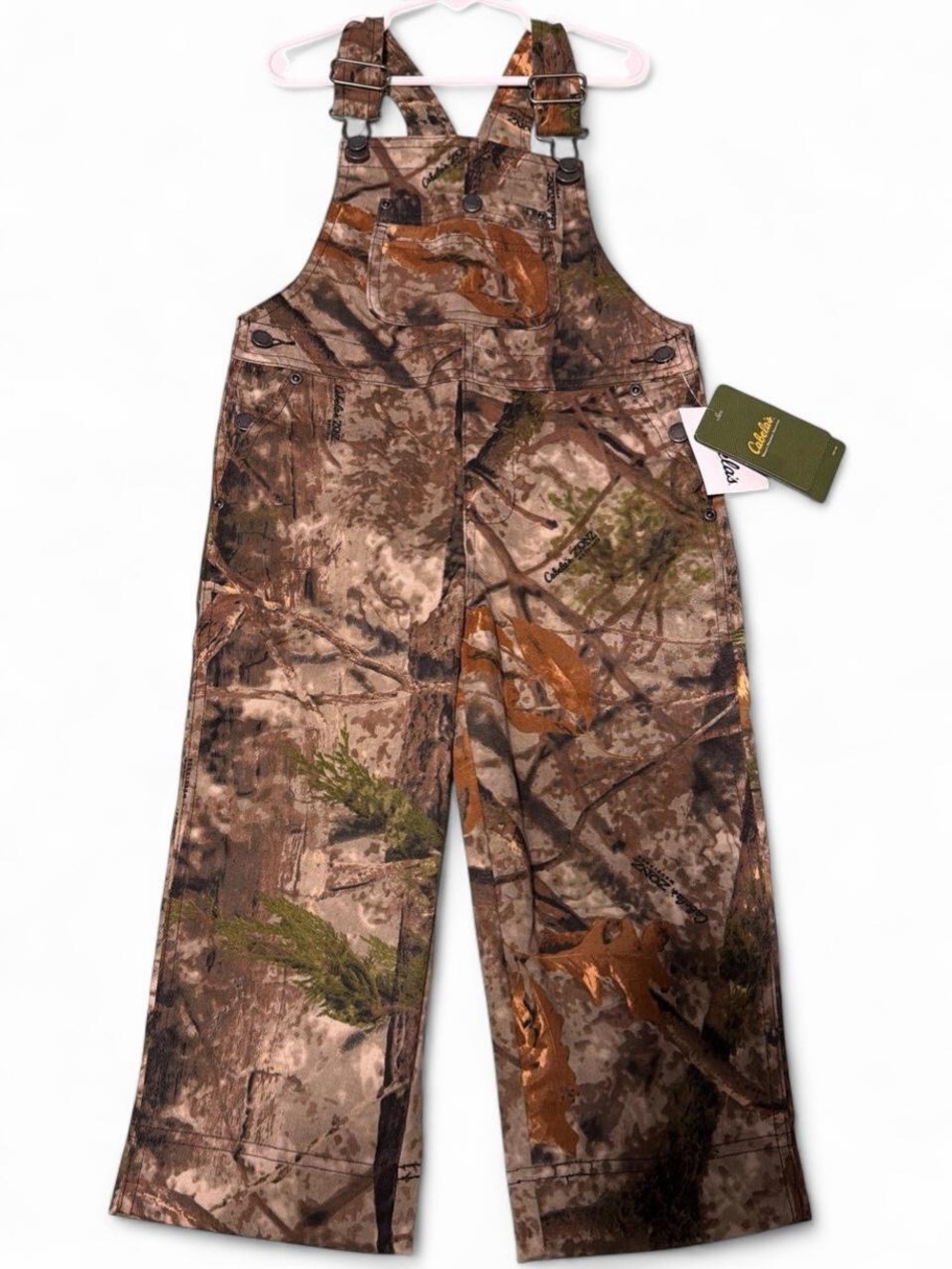Cabela's Realtree Camo Kids Bib Overalls - Brown/Green/Orange
